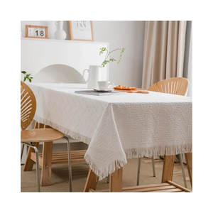 Elegant 60x108 Inches Machine Washable Floral Embroidered Lace <b>Tablecloth</b> Round Handmade Washable Home Decor Personalizable - Product Image 4