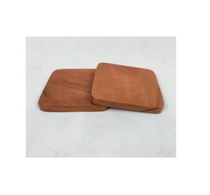 ELEGANT DESIGNS WC108 Square <b>Black</b> Acacia Wood Tea <b>Coasters</b> Set-Eco-Friendly Custom Logo Durable Tabletop <b>Coasters</b> for - Product Image 4