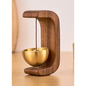 Campana de Latón de Estilo Minimalista con Asas de Madera, Artículo de Decoración para el Hogar - Product Image 2
