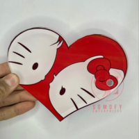 Boîte d'emballage personnalisée en acrylique avec logo, en forme de cœur, pour extensions de cils, palette irisée, tendance et de haute qualité