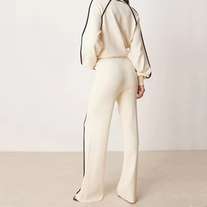 Nouveaux survêtements personnalisés ensemble deux pièces de haute qualité survêtement survêtements solides pour femmes - Product Image 5