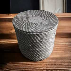 Panier de rangement à linge tissé Portable prix raisonnable avec couvercle nouveau Design panier à linge en osier Sabai panier d'herbe pour articles ménagers - Product Image 6