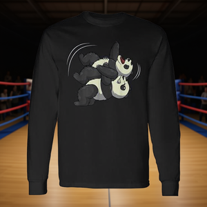 Camiseta de Manga Larga con Estampado Digital de Panda Gigante Luchador, Unisex para Adultos, Cuello Redondo, Promocional - Product Image 3