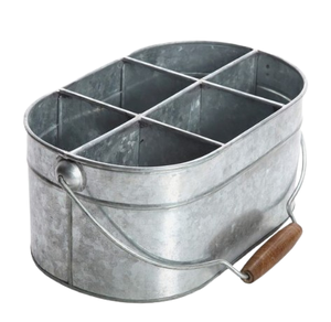 Nuevo diseño Caddy Galvanizado Metal Cubiertos Almacenamiento Caddy Galvanizado Cubiertos Vintage Galvanizado Acabado Caddy - Product Image 5