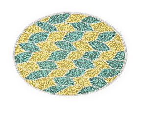 <b>Beaded</b> round Table Placemat <b>Set</b> Drying Slate Glass Mat with Oval Pattern Dining Mats & Pads - Product Image 1