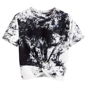 เสื้อยืดครอปท็อปผู้หญิง ผ้าสแปนเด็กซ์ผสมโพลีเอสเตอร์ ทรงสลิมฟิต สไตล์ลำลอง สำหรับฤดูใบไม้ผลิและฤดูร้อน ราคาสมเหตุสมผล ขั้นต่ำในการสั่งซื้อน้อย - Product Image 1