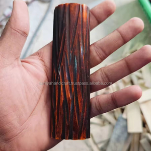 Escamas de Hueso de Búfalo Natural, Grabadas con el TÍTULO EN INGLÉS 'KARBIN', en COLOR BLANCO, Estilo Animal para Empuñadura de Cuchillo, por SANIYA HANDICRAFT - Product Image 1