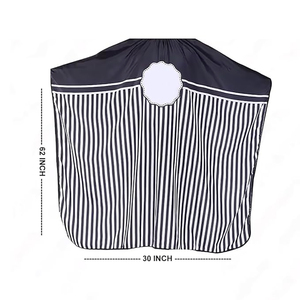 Venta al por mayor logotipo personalizado poliéster Pongee capas de peluquería capa de peluquero impermeable con gancho de silicona salón de belleza corte de pelo - Product Image 6