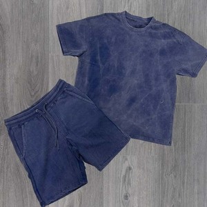 กางเกงขาสั้นสองชิ้นระบายอากาศสไตล์สตรีทของผู้ชายชุดเสื้อยืด100% ผ้าฝ้ายขนาดใหญ่พิเศษสำหรับฤดูร้อน - Product Image 6