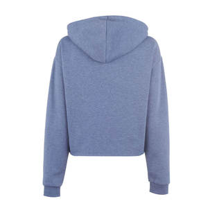 Sudadera corta bordada con logotipo personalizado para mujer 2025, Sudadera con capucha recortada de talla grande en tela de rizo - Product Image 2