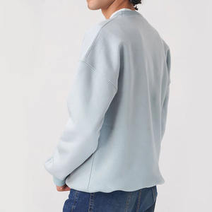 Sudadera con capucha de cuello redondo bordada de alta calidad para hombre, sudadera Unisex con logotipo personalizado 100% algodón Vintage en blanco, Sudadera con cuello redondo - Product Image 5