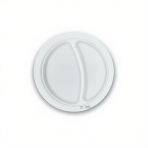 Assiette ronde de 9 pouces avec 2 compartiments, vaisselle et assiettes durables - Product Image 2