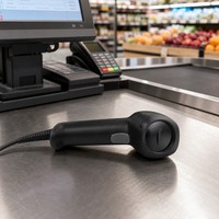 Lecteur de codes-barres 2D filaire portable 1450g, scanner d'images CMOS USB pour codes QR et PDF417, idéal pour la vente au détail et l'entreposage