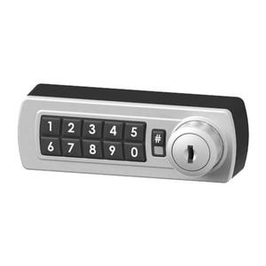 Euro-<b>Locks</b> Gemini electronic combination <b>lock</b> for <b>cabinets</b> (plate max. 8.5 mm or max. 20.5 mm), silver, left - Product Image 1