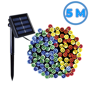 Guirlande lumineuse solaire LED RGB de 5 mètres, corps de lampe en PVC IP65 pour la décoration extérieure des paysages - Product Image 4