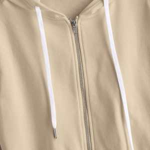 Fleece moda chica mujer Casual manga larga pulóver sudaderas con capucha Crop Tops Sudadera con capucha Crop Top sudaderas con capucha sudaderas - Product Image 1