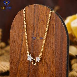 0,05 TDW Diamante de corte redondo Colgante de oro amarillo de color EF-VS Colgante de diamante centelleante pequeño de Labstone - Product Image 2