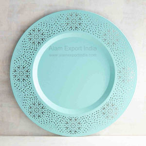 Nouvelle plaque de chargeur en métal enduit de poudre brillante polie plaque de chargeur élégante de qualité supérieure avec bordure de concepteur - Product Image 4