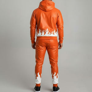 Ensemble de survêtement en cuir pour homme à prix avantageux, nouveau design, léger, impression de logo personnalisée, vêtements décontractés, survêtements en cuir pour homme - Product Image 2