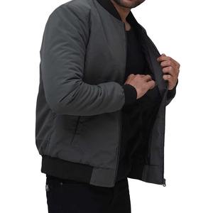 Blouson aviateur de style High Street pour hommes le plus vendu de couleur unie et léger avec fermeture à glissière à col montant pour l'hiver - Product Image 6
