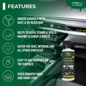 Autocosmic Professional Grade 1Ltr Multi-Purpose Car Interior Polish Shine Safe pour toutes les surfaces Spray - Product Image 5