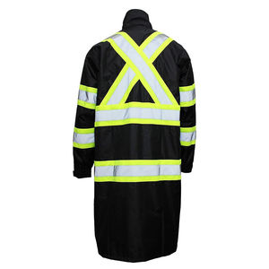 Veste de pluie réfléchissante haute visibilité avec capuche et joint imperméable pour la sécurité routière et les travaux d'urgence - Product Image 6