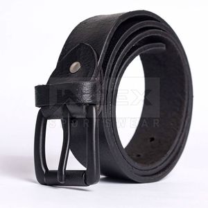 Cinturón Casual de Cuero Genuino INDEX, Hebilla de Metal, Diseño Duradero, Moldeado en una Sola Pieza, Color Negro - Product Image 2