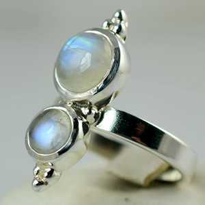 Rainbow Moonstone 925 Sterling Silver Handmade <b>Statement</b> <b>Ring</b> June Birthstone Jewelry Inlay Fine Perfect Gift for Her Birthday - Product Image 5