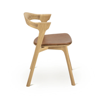 Chaise de salle à manger en bois massif avec revêtement en polyester, design moderne en chêne, avec coussin pour le siège et le dossier, pour salon, salle à manger, hôtel