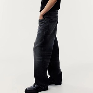 กางเกงยีนส์วินเทจทรงตรงสไตล์ลำลองสำหรับผู้ชาย ราคาดีที่สุด ผ้าเดนิมฟอกสีแบบดิสเทรส ระบายอากาศได้ดี ทรงหลวมเท่ห์ - Product Image 6