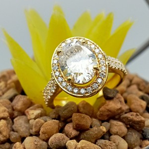 D'VINS JEWELS Classic Single Halo Ring 2ct Pave Diamond S925 GIA Compromiso certificado Boda Eternity Lab Grown Oval Cut - Product Image 5