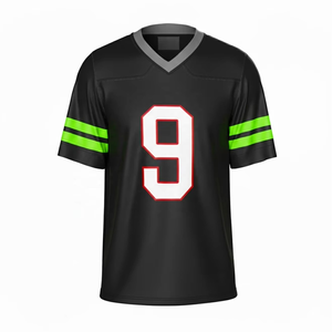 Maillots de football personnalisés à col en V en mesh, sublimation, maillot de football américain pour homme, haute flexibilité - Product Image 1