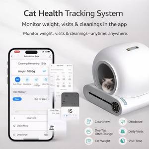 Meilleure qualité, vente chaude, litière pour chat en bois et alliage métallique, grande capacité 65L, accessoire de boîte à litière, installation facile, contrôle par application - Product Image 5