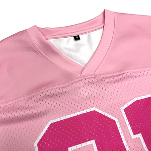 Personnalisé Street Wear maillot de football américain mode Sublimation impression rose femmes conception maille Boxy Fit chemises rivalités maillot - Product Image 4