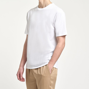 Venta al por mayor OEM logotipo personalizado impresión 100% algodón para hombre liso blanco camiseta personalizada camiseta en blanco para hombres - Product Image 2