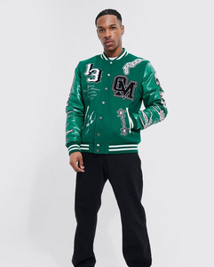 Varsity Jacket Veste universitaire personnalisée en laine et cuir véritable pour hommes Couleur et design personnalisés Veste universitaire respirante - Product Image 5