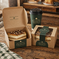 Boîtes à gâteaux personnalisées AT PACK avec fenêtre, emballages de pâtisserie haut de gamme pour gâteaux, pâtisseries et emballages cadeaux