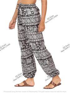 Pantalones bombachos con estampado de elefante de talla libre para mujer, pantalones Cargo de algodón cómodos, ropa de calle estilo Hippy Boho, verano e invierno - Product Image 4