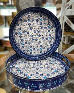 Plateau rond en résine à motif patchwork coloré pour servir des collations au thé et au café Paquet de 20 pièces - Product Image 3