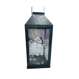 Linterna de vela moderna duradera de metal y vidrio con soporte de pilar a prueba de viento para decoración del hogar y fiestas de Navidad - Product Image 1