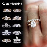 Bague de fiançailles classique en argent sterling avec moissanite taille brillant, sertie à griffes, plaquée or 18 carats, cadeau d'anniversaire de mariage