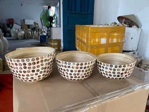 Meilleures ventes : Pot en bambou tressé incrusté de nacre, 8,5x10cm, pour le Nouvel An lunaire traditionnel, contenant alimentaire et décoration intérieure - Product Image 4