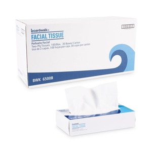 Boardwalk 2-Ply <b>Soft</b> Facial Tissue Eco-Friendly White Flat <b>Box</b> 30/Carton for Home Office Use - Product Image 4