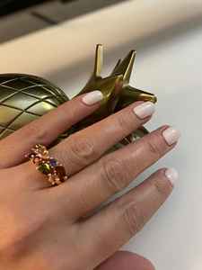 แหวนเงินสเตอร์ลิงชุบทองหรูหราหินหลายชิ้นดีไซน์แฟนซีปรับแต่งอัญมณีธรรมชาติสำหรับงานแต่งงานแบบคลาสสิก - Product Image 3