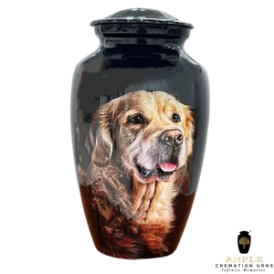 Urnas de cremación de aluminio hechas a mano Diseño grabado para perros Urnas de cremación | Elegante revestimiento Meena Diseño a prueba de fugas - Product Image 3