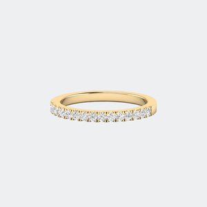 Anillo de Boda de Media Eternidad con Diamantes Redondos de 0.35CTW, Oro de 14k, Cultivados en Laboratorio, Color D, VVS, Engaste de Puntas Compartidas, para Mujer, Apilable - Product Image 6