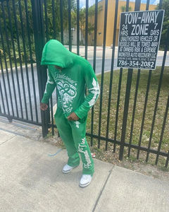 OEM nueva moda recortada sol desteñido Sudadera con capucha hombres Streetwear Vintage ácido lavado Puff impresión sudaderas con capucha - Product Image 3