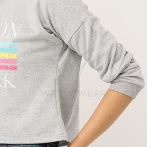 OEM Service Soft Touch Breathable Women's Summer <b>Sweatshirt</b> by WAKIN WEAR Typographic Print with Drop Shoulders - Product Image 4