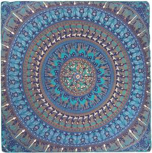 Almohadas Hippie de Mandala de algodón puro hechas a mano, funda de cojín decorativa con estampado de suelo de granja, técnica tejida para uso en sofá - Product Image 4