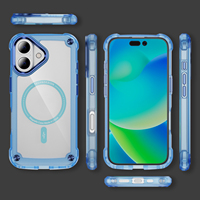 Fundas Magnéticas para Teléfono de Diseño Popular, Semitransparentes, Resistentes a Impactos, de TPU+Acrílico, para 16 15 14 13 12 11